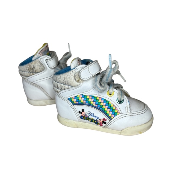 Vintage 80's/90's Disney Babies Mickey & Minnie Mouse High Top Sneakers - Picture 2 of 7